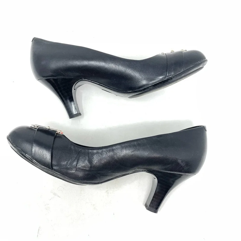 Euro Soft by Sofft Amberly Black Heels Genuine Leather Size 9.5